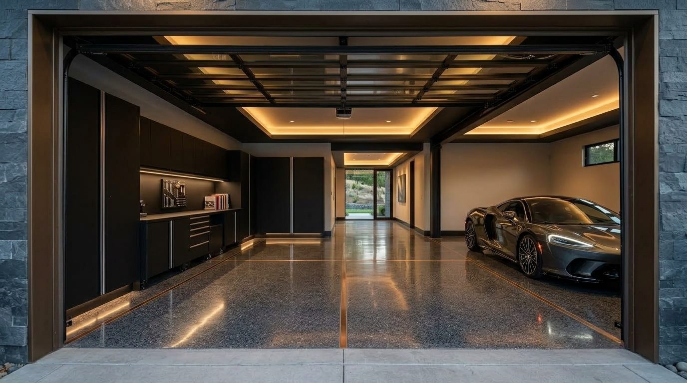 Carter Garage Door Repair Interior View of Custom Garage Door Overhead and Workshop